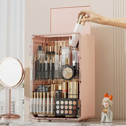 Elegant Makeup Organizer Box with Magnetic Closure – Dust-Free Storage