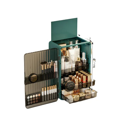 Elegant Makeup Organizer Box with Magnetic Closure – Dust-Free Storage