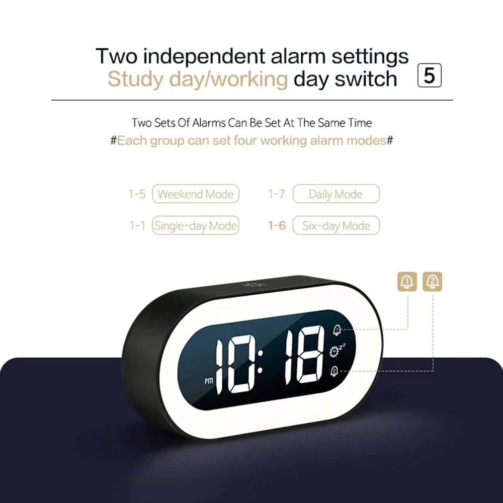 Tranquil Dawn Alarm Clock with Adjustable Light and Soothing Sounds