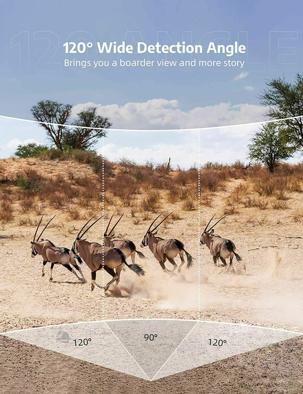 1080P 24MP Wireless Trail Camera for Wildlife with Night Vision, IP65 Waterproof, 120-Degree Angle
