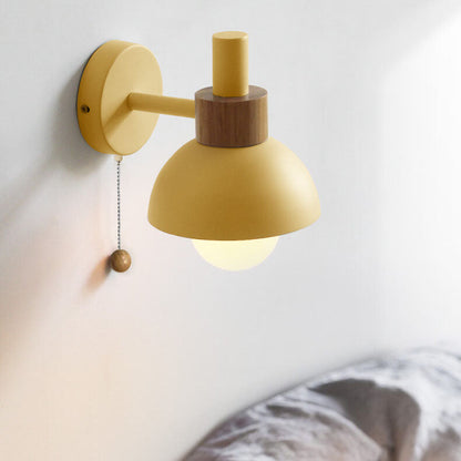 Colorful Iron and Glass Wall Sconce in Globe Shape