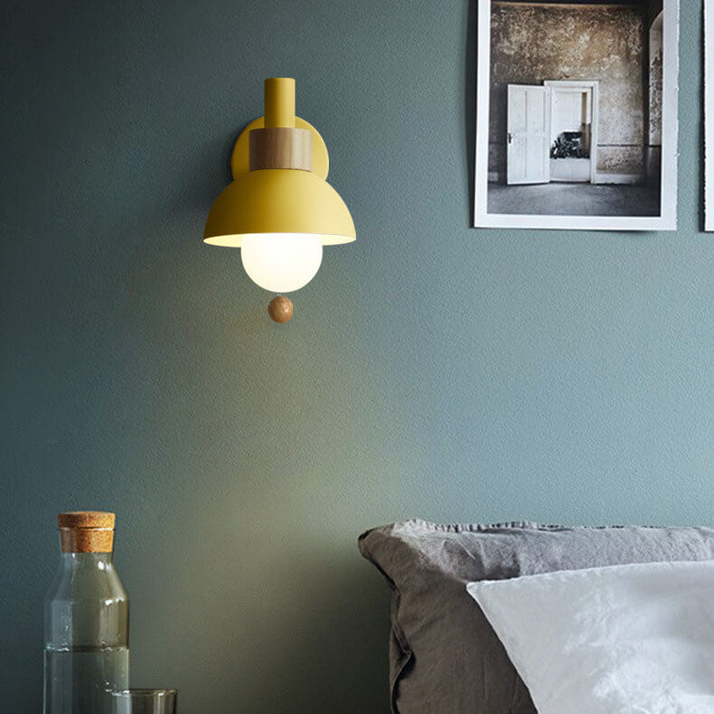 Colorful Iron and Glass Wall Sconce in Globe Shape