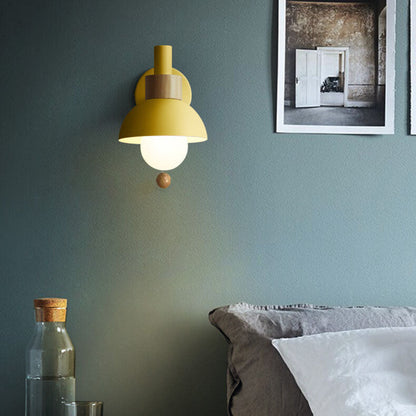 Colorful Iron and Glass Wall Sconce in Globe Shape
