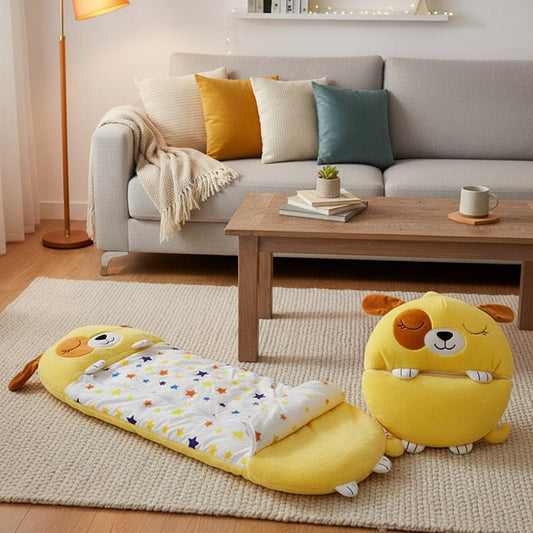 2-in-1 Plush Sleeping Bag and Cuddle Toy – Ideal for Travel and Sleepovers