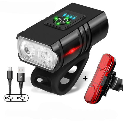 Illuminate Your Ride: 1000 Lumen Front and Rear Bicycle Light Set