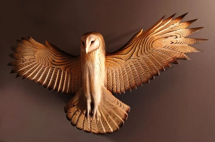 Wooden Wall Art of Owl Design – Natural Finish Home Decor Accent