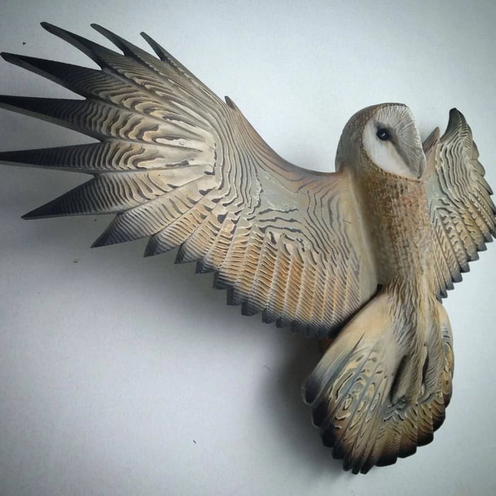 Wooden Wall Art of Owl Design – Natural Finish Home Decor Accent