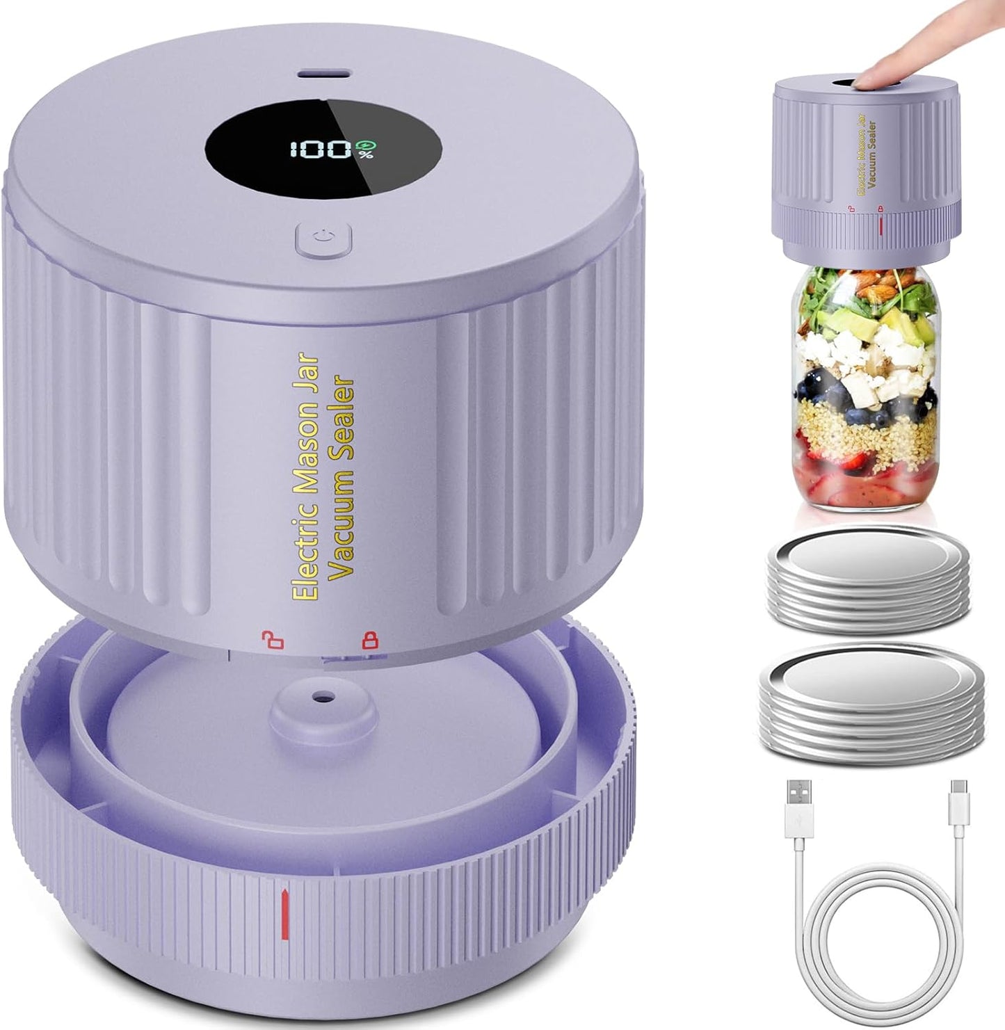 Electric Vacuum Sealer Set for Mason Jars – Easy Food Storage Solution