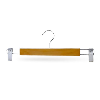Wooden Pant Hangers with Sturdy Clips – 10-Pack for Organized Closet