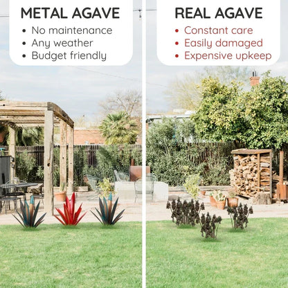Rustic Steel Agave Plant Sculpture for Effortless Elegance