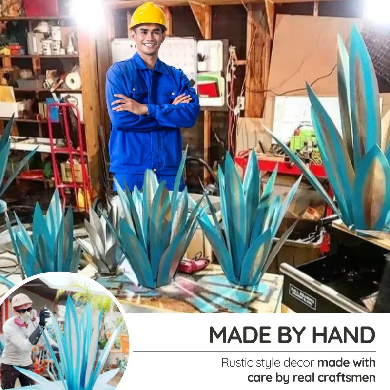 Rustic Steel Agave Plant Sculpture for Effortless Elegance