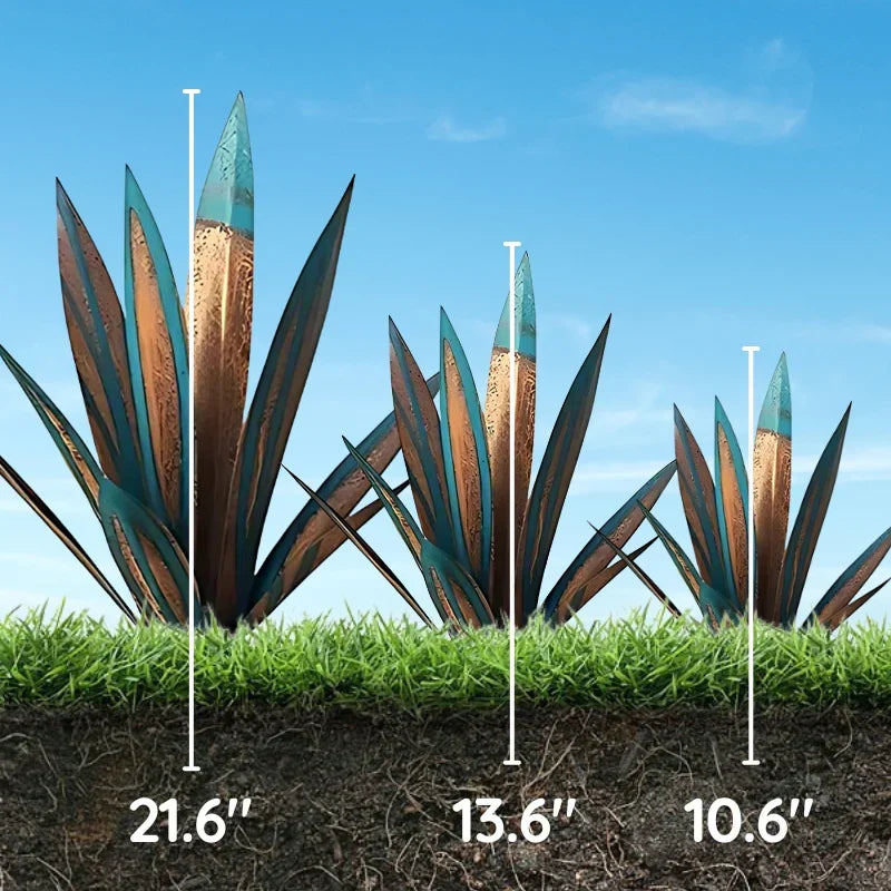 Rustic Steel Agave Plant Sculpture for Effortless Elegance