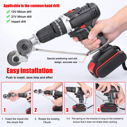 Heavy-Duty Metal Cutting Drill Attachment with Durable Blades for Precision