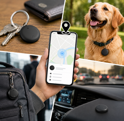 Waterproof Bluetooth GPS Tracker for Cars, Pets, Keys, Wallets - 164 ft Range with Loud Alarm