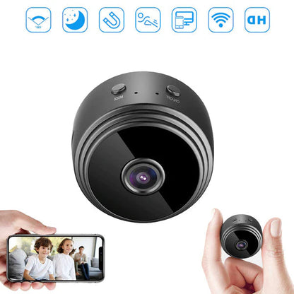 Compact Wireless Camera with Night Vision and Motion Alerts for Home Use
