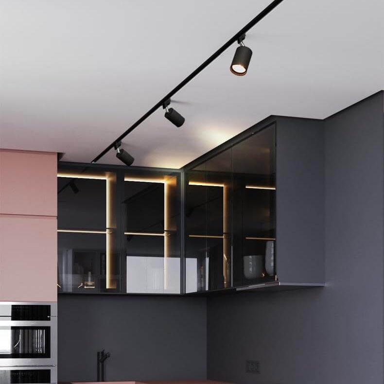Modern LED Track Light Fixture in Black Finish