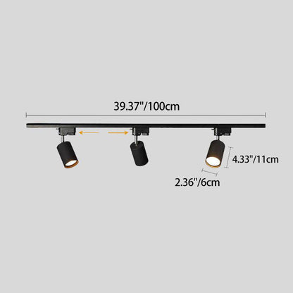 Modern LED Track Light Fixture in Black Finish
