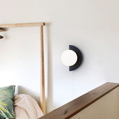 Modern Minimalist Wall Sconce with Colorful Glass Accent