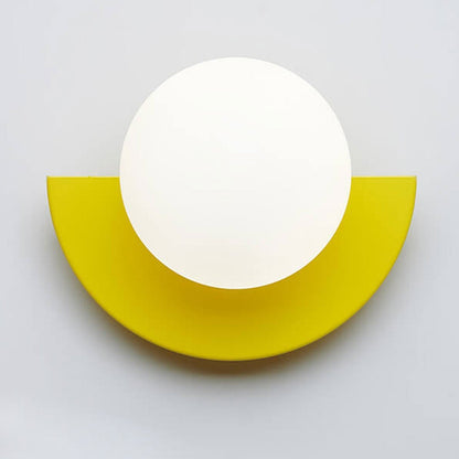 Modern Minimalist Wall Sconce with Colorful Glass Accent