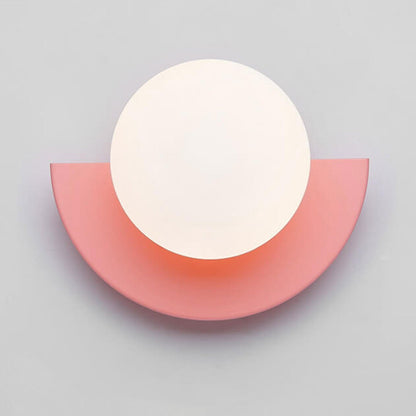 Modern Minimalist Wall Sconce with Colorful Glass Accent