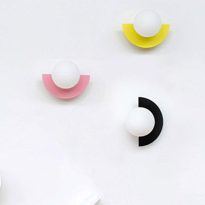 Modern Minimalist Wall Sconce with Colorful Glass Accent