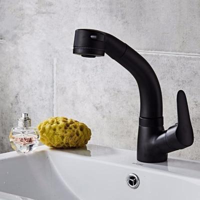 Adjustable Height 360-Degree Pull-Out Shower Mixer with Dual Water Modes – Elegant Brass and Chrome Design