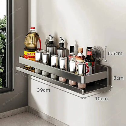 Adjustable Wall-Mounted Spice Rack Organizer for Home | Space-Saving Design