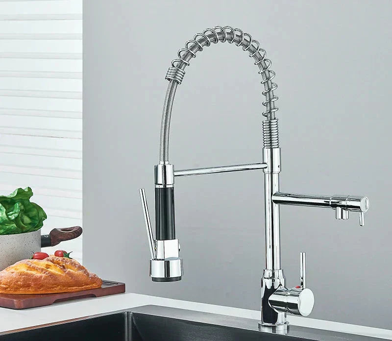 360° Swivel Kitchen Tap with Dual Spray Options – Flexible and Easy to Use