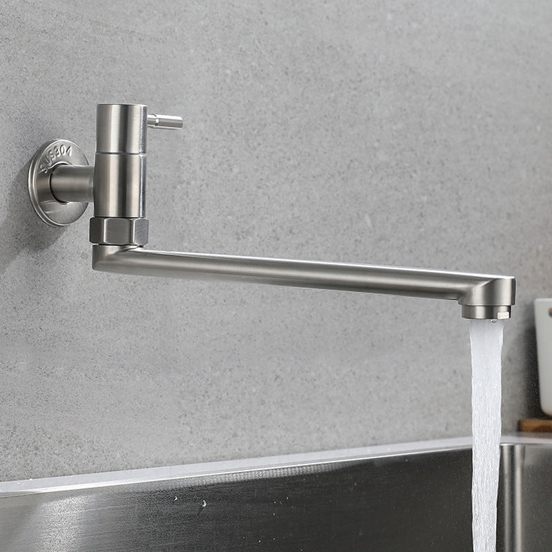 Stainless Steel Pot Filler Faucet with Swivel Spout – Wall Mount Design