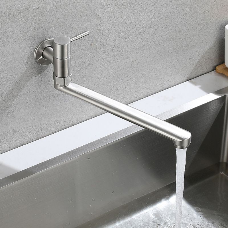 Stainless Steel Pot Filler Faucet with Swivel Spout – Wall Mount Design