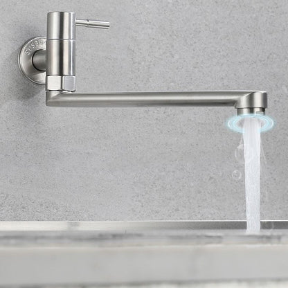 Stainless Steel Pot Filler Faucet with Swivel Spout – Wall Mount Design