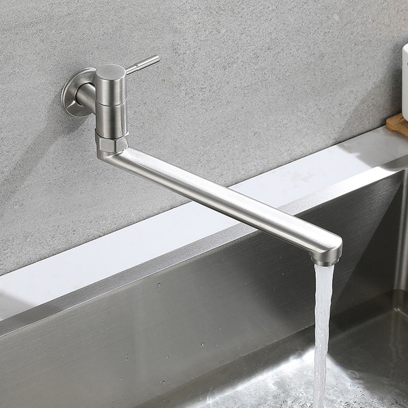 Stainless Steel Pot Filler Faucet with Swivel Spout – Wall Mount Design