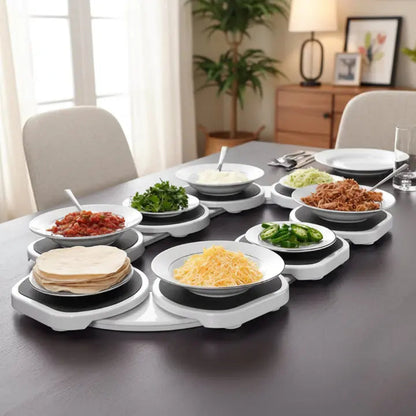 Rotating Serving Tray with Non-Slip Design & Heat Resistance for Dining