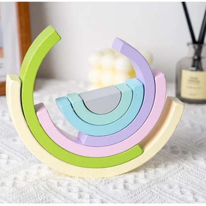 Colorful Rainbow Stacking Toy for Montessori Learning