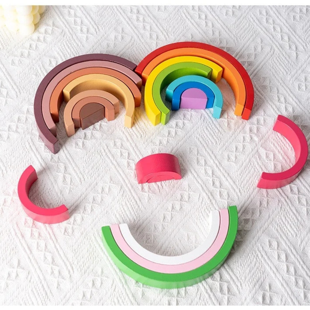 Colorful Rainbow Stacking Toy for Montessori Learning