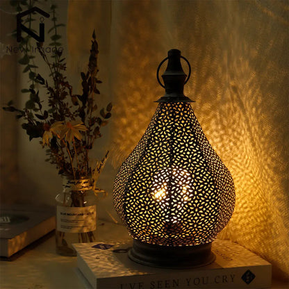 Intricately Patterned Moroccan Style Table Lamp for Cozy Room Illumination