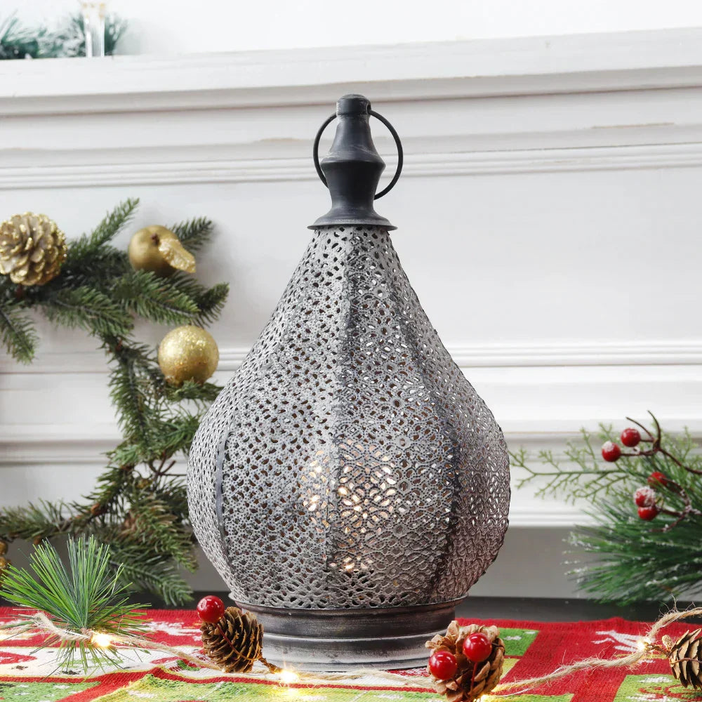 Intricately Patterned Moroccan Style Table Lamp for Cozy Room Illumination
