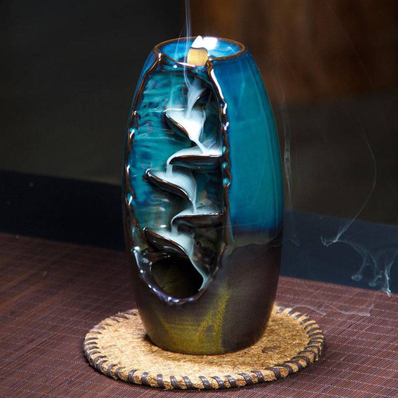 Serenity Cascade Ceramic Incense Holder with 50 Aroma Cones