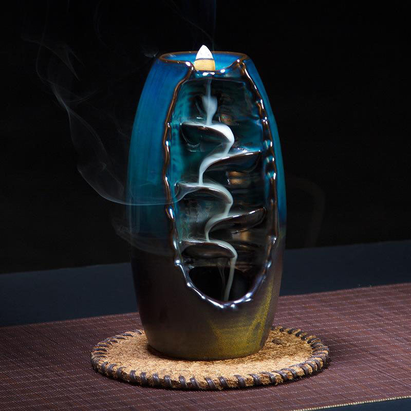 Serenity Cascade Ceramic Incense Holder with 50 Aroma Cones