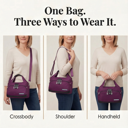Water-Resistant Crossbody Bag with Adjustable Strap and Multiple Pockets