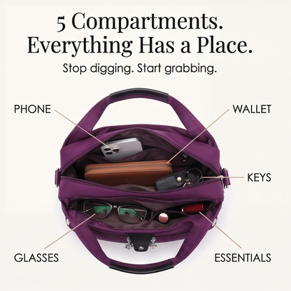 Water-Resistant Crossbody Bag with Adjustable Strap and Multiple Pockets