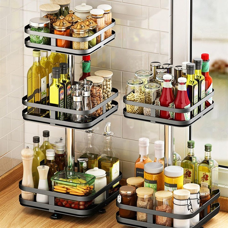 360° Rotating Storage Rack – Space-Saving Organizer for Easy Access