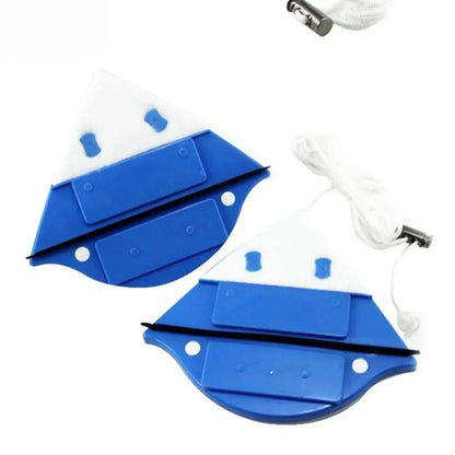 Dual-Sided Magnetic Window Cleaner with Microfiber Pads for Synchronized Cleaning