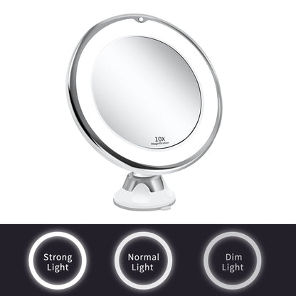 Illuminated Magnification Mirror with 360-Degree Rotation