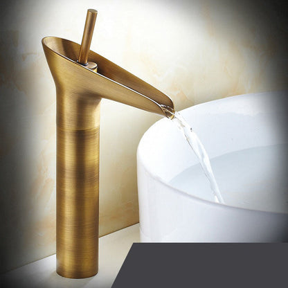 Antique Brass Bathroom Faucet – Single Handle Basin Mixer Tap in Black or Gold