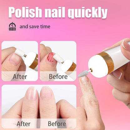 Electric Nail Polisher with Built-in Light – 5-in-1 Portable Manicure Tool