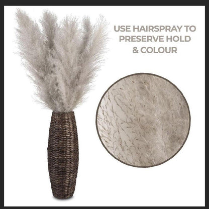 Boho Style Home Decor - 80 cm Pampas Grass Bouquet with Feathers