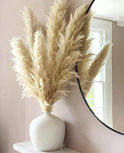 Boho Style Home Decor - 80 cm Pampas Grass Bouquet with Feathers