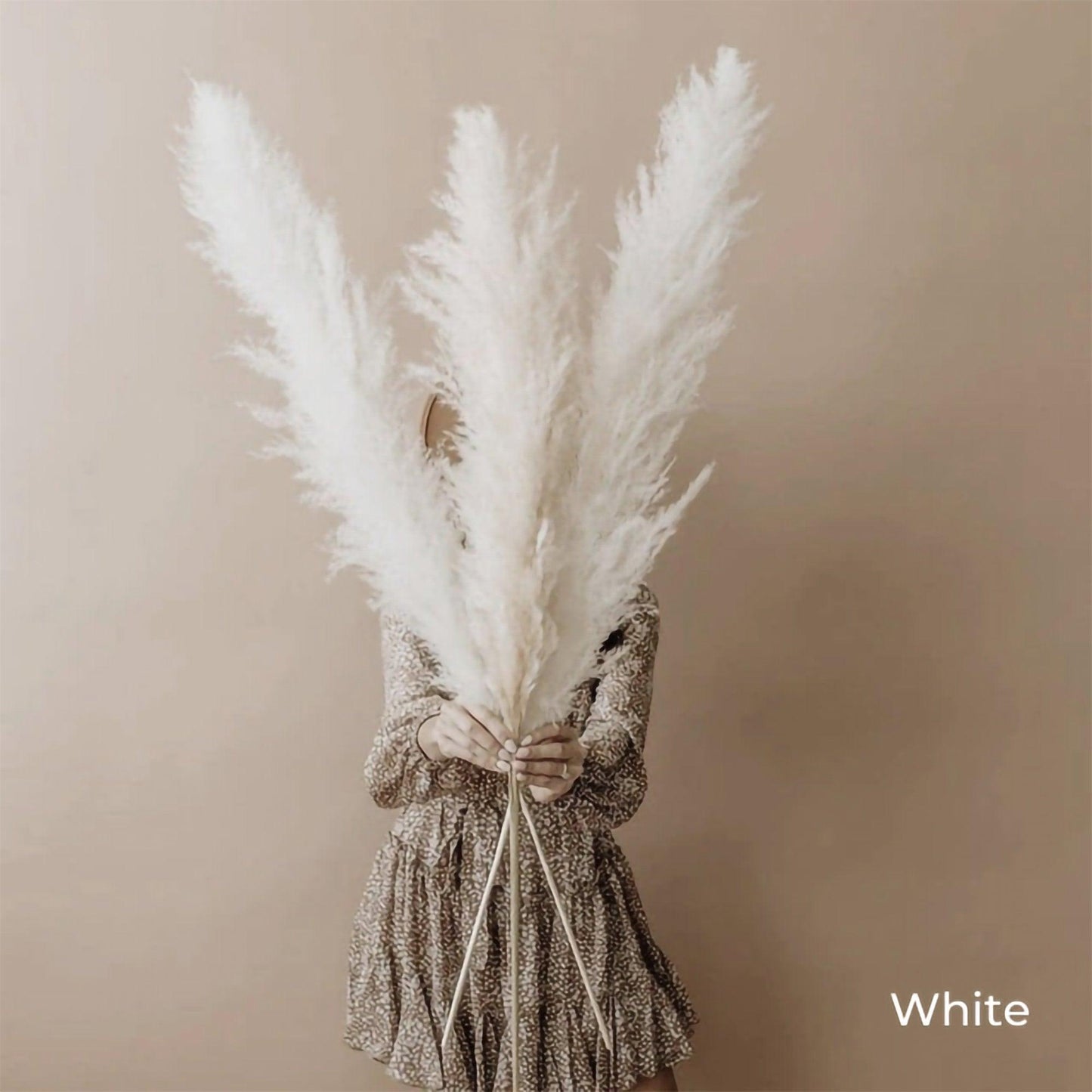 Boho Style Home Decor - 80 cm Pampas Grass Bouquet with Feathers