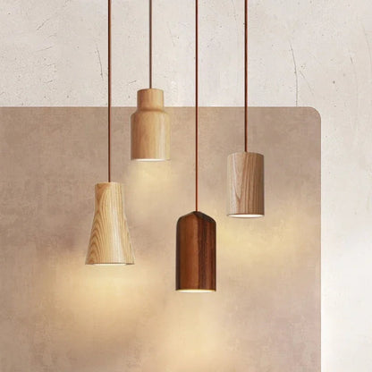 Scandinavian Minimalist Wooden Pendant Light for Cozy Spaces with Warm Glow